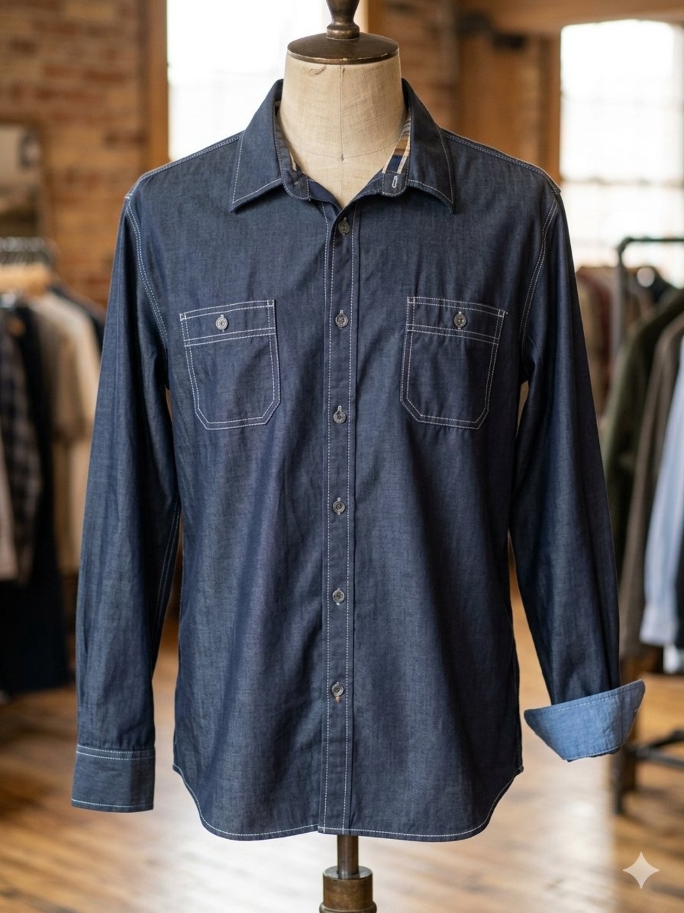 Weatherproof Vintage 100% Cotton Long Sleeve Dual Pocket Button Up Shirt XL